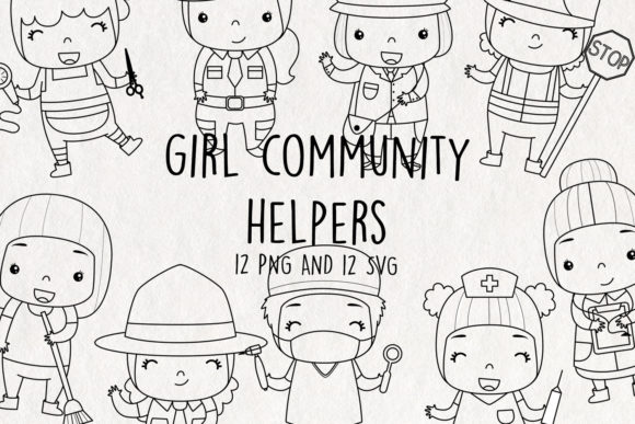 Download Girl Community Helpers Stamps Set&nbsp; - Community Collection