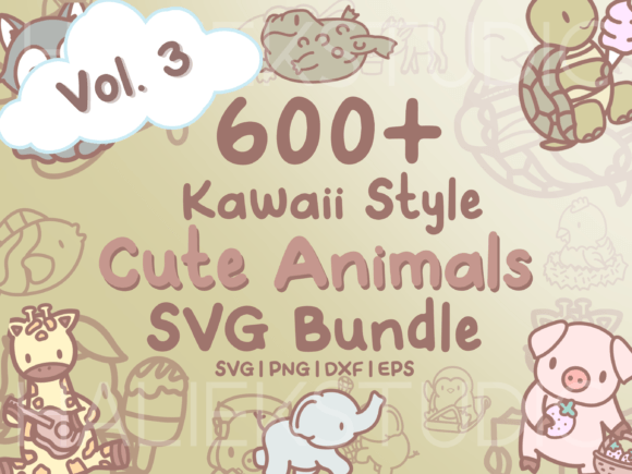 Download 600+ Kawaii Animals SVGs Vol. 3 - Kawaii animals Collection