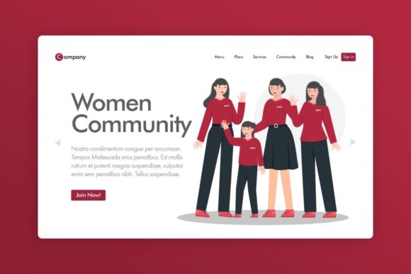 Download Website Illustration - Women Community - Community Collection