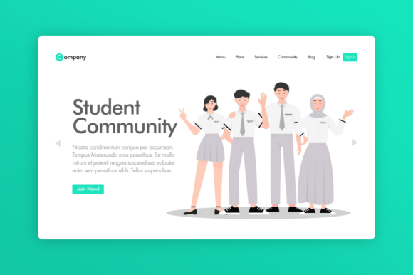 Download Website Illustration-Student Community - Community Collection