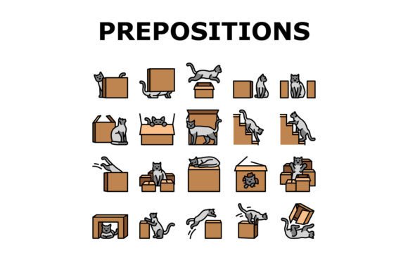 Download Preposition English Language Icons Set - English language Collection